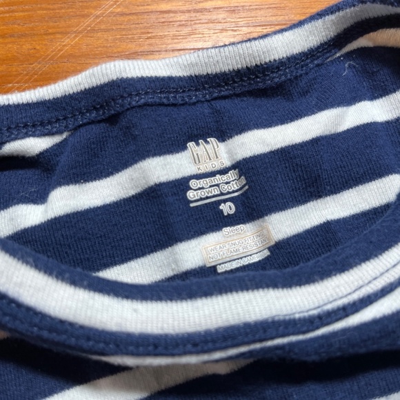 Gap Kids Striped Pajama Set Navy Blue White 10 - Picture 2 of 2